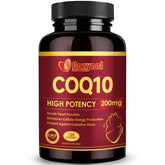 Cozynol CoQ10 200mg softgels in bottle for energy support.