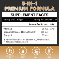 Cozynol ubiquinol softgels bottle pour for easy daily intake.