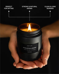 Craft & Kin Christmas gift packaging candle ready for giving.