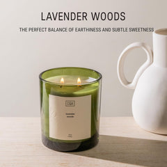 Green collection glass jar candle by Craft & Kin complements modern decor