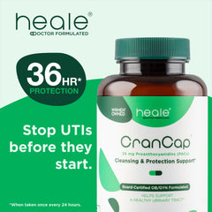 Pouring CranCap capsule from bottle for easy daily intake