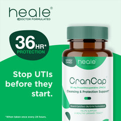 CranCap bottle back label with vegan and gluten-free notes