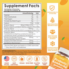 Crasye gummies ingredients close-up showing probiotics and slippery elm for gut wellness