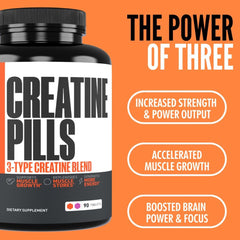 Crazy Muscle Threeatine pre-workout scene shows ready-to-take capsules for training.