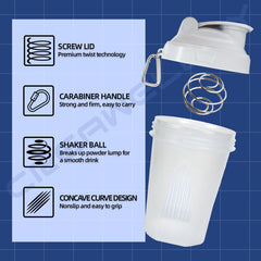 CREAWELLAY shaker bottle with handle close-up emphasizing easy transport
