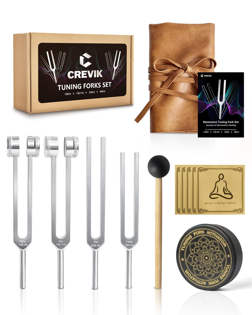 CREVIK 128Hz tuning fork for meditation and balance.