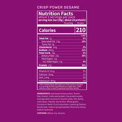 Close-up of CRISP POWER sesame crunch in a pretzel bite