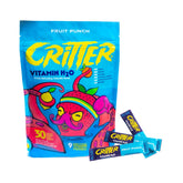 Critter Vitamin H2O packets show convenient single-serve hydration for kids.