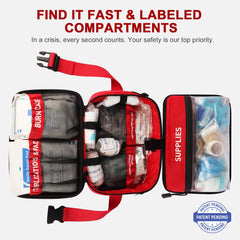 Crmea MOLLE-strap kit attached to a backpack for on-the-go safety.