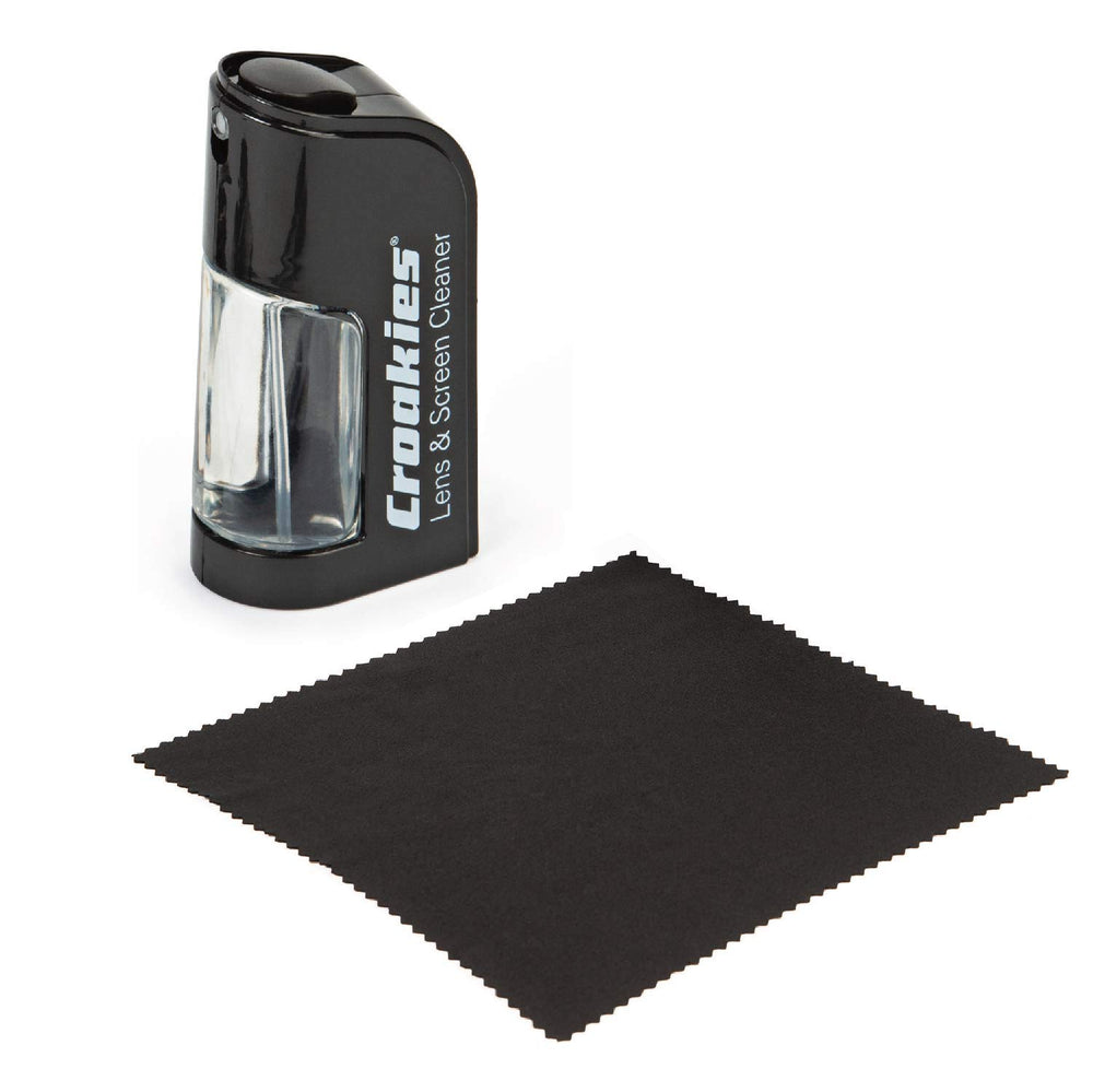 Croakies all-in-one cleaning kit with pump and cloth for portable eyewear care