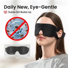 CROUVM sleep mask close-up shows soft-touch fabric for gentle comfort.