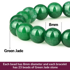 Crystal Vibe Green Jade Bracelet on wrist shows unisex design for everyday wear