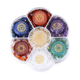 CrystalTears 7 chakra stones set for meditation and energy balance