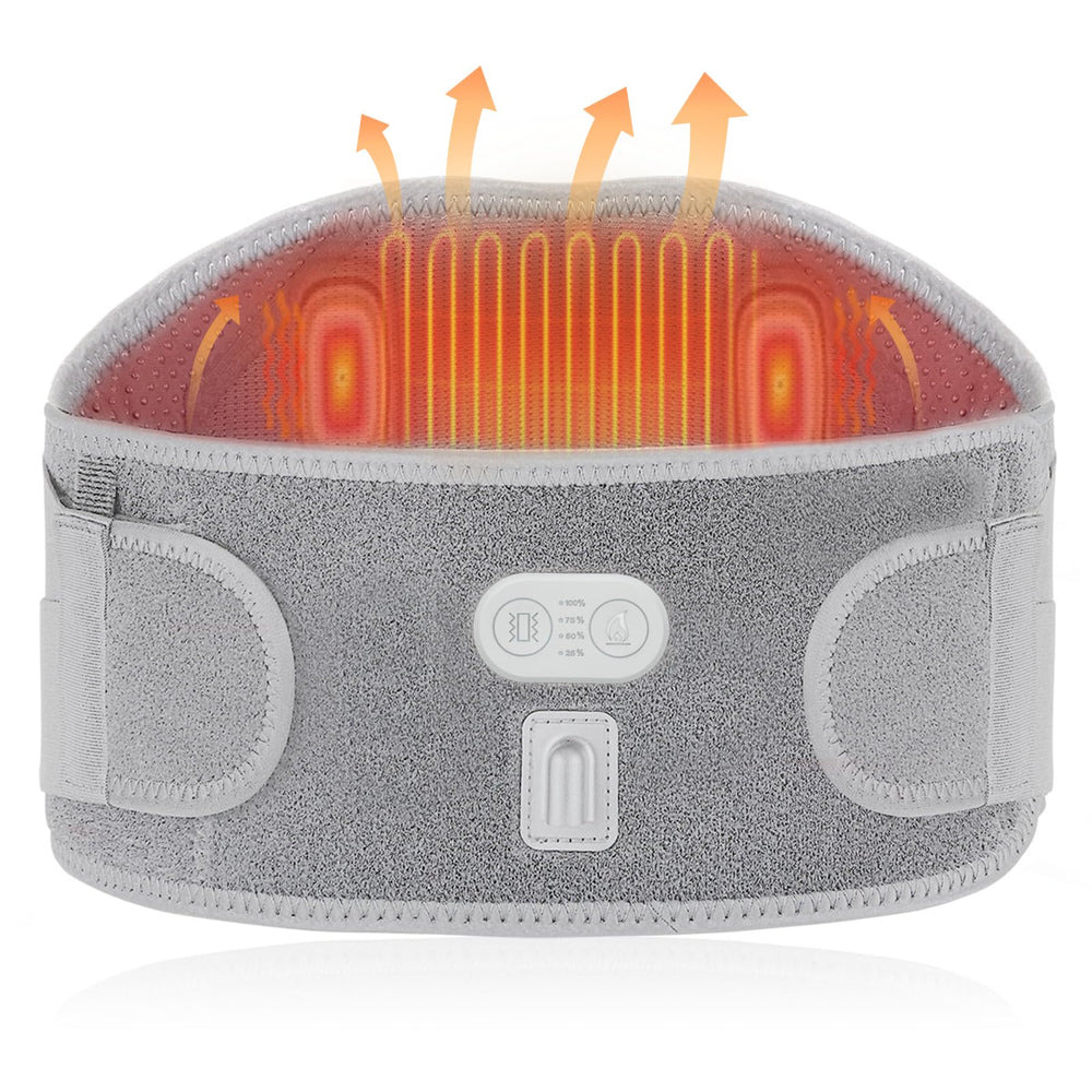 CUEHEAT heated waist belt front view showing compact design for mobility