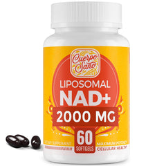 Cuerpo Sano NAD 2000mg bottle showcases premium dosing for daily cellular energy support.