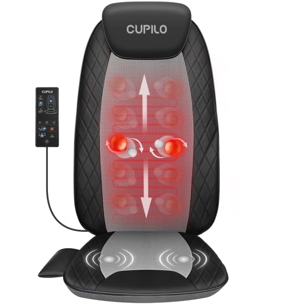 CuPiLo back massager with inflatable flap for personalized comfort and spine support