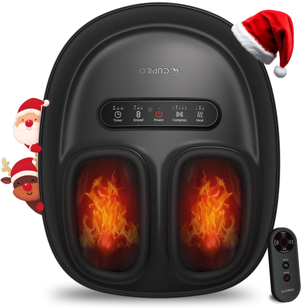 CuPiLo foot massager with remote control for on-demand relief at home or desk.