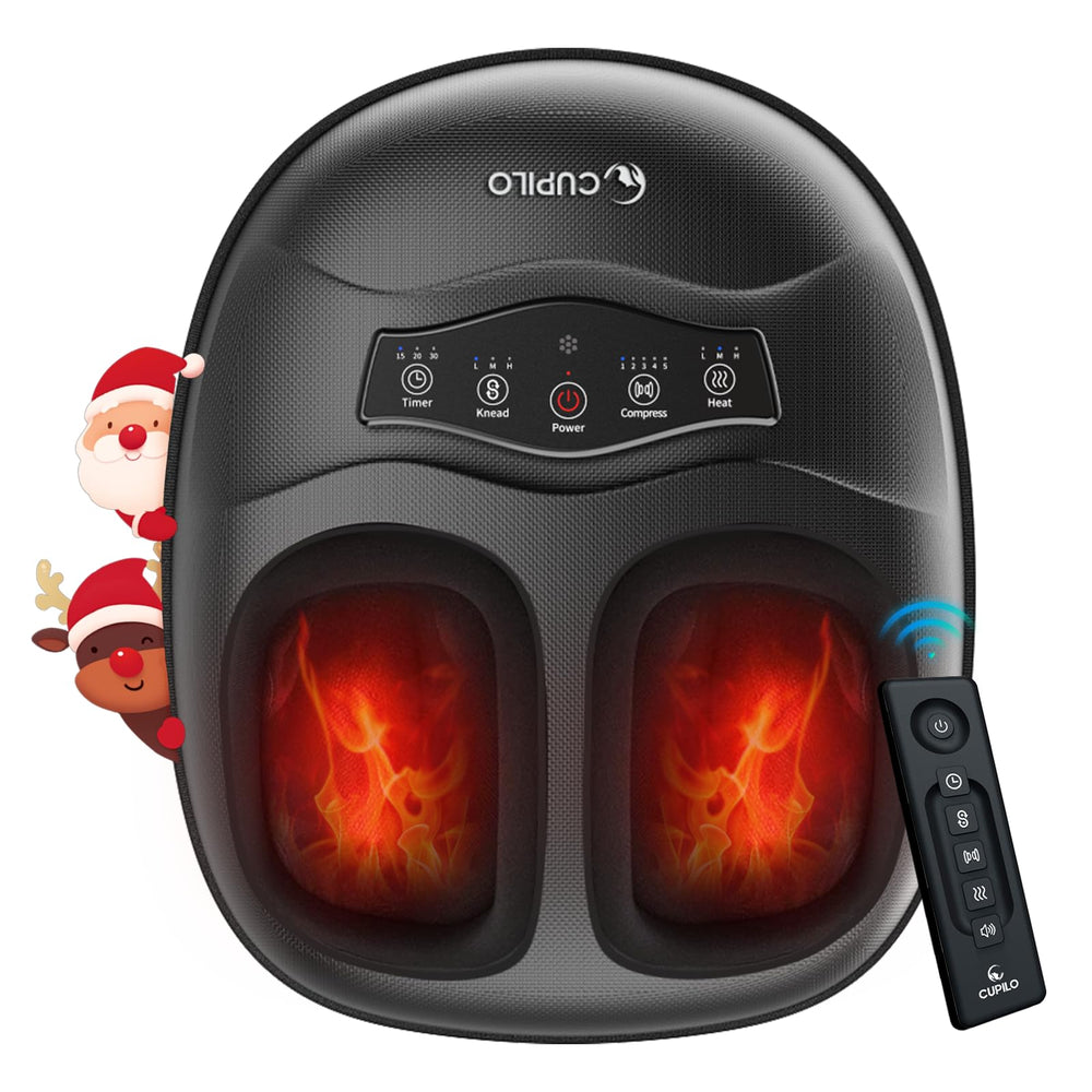 CuPiLo heated feet massager with remote for effortless operation during relaxation.
