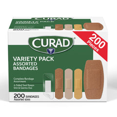 CURAD assorted bandages with 4-sided seal for reliable wound protection during activities