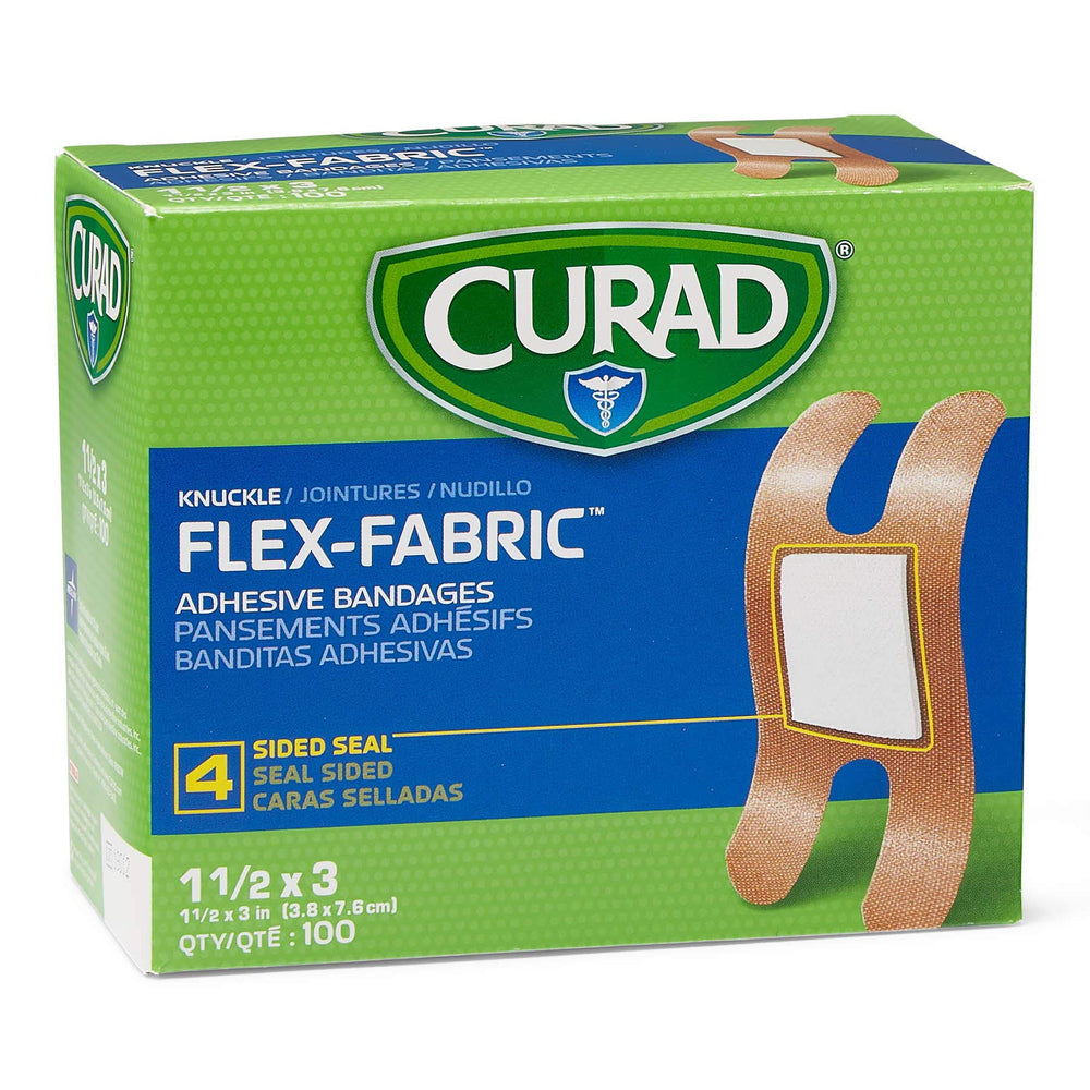 Curad Flex-Fabric knuckle bandages conform to the finger for flexible protection