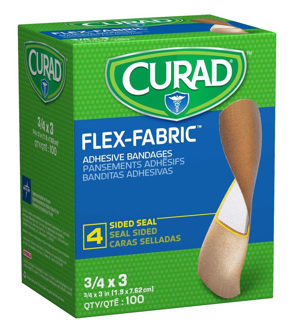 Curad Flex Tejido adhesivo curitas 3/4x3, ajuste cómodo y protección