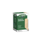 Curad plastic bandages pack shot showing a full box for everyday protection.
