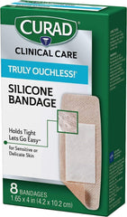 Curad Truly Ouchless non-stick pad delivers high absorbency.