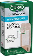 Curad Truly Ouchless features EZ Release adhesive for easy wound checks.