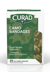 Curad verde camo banda adhesiva de tela flexible para cortes pequeños