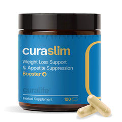 CuraLife Curaslim bottle ready for daily use to support appetite control.