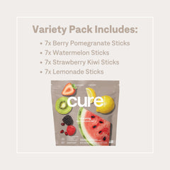 Cure Hydration coconut water ingredient highlights natural electrolytes for balance.