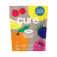 Cure Hydration Kids Electrolyte Drink Pack Front—pediatric formula for quick hydration.
