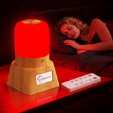 Cutiskrave red light night light lamp emits 670nm glow for bedtime ambience.