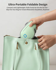 CUZRICH avocado-green massager with air compression targets tired eyes.