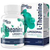 CyberCerix Liposomal L-Theanine 500mg bottle promotes daily calm and focus.
