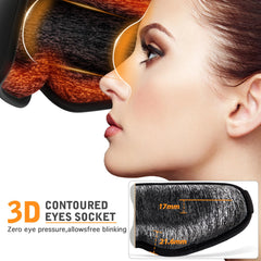 CYFERUY travel-ready eye mask showcasing battery compartment and cordless design.