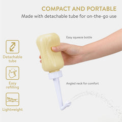 Cynpel Peri Bottle with travel pouch ready for on-the-go care.