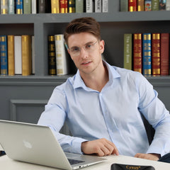 Cyxus wire-frame blue light glasses support all-day wear for office and study comfort.