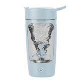 Daasigwaa electric shaker blue front view showing 22 oz protein mixer