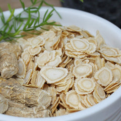 DABC OAK LAND American Ginseng Slices close-up showing natural slices and texture.