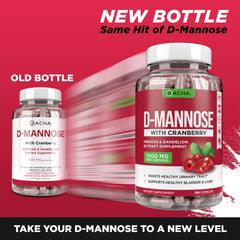 DACHA D-Mannose 4-in-1 capsules closeup shows easy-to-swallow capsules.