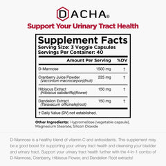 DACHA D-Mannose 4-in-1 hibiscus visual reflects vibrant herbal blend.