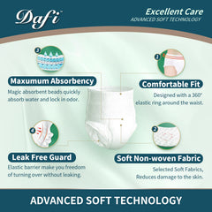 DAFI Overnight Underwear XXL side view highlighting comfortable, flexible fit