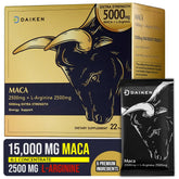 DAIKEN Peruvian maca powder tri-color box packaging for daily energy.