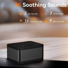 DailyBody sound machine offers 30 soothing sounds for improved sleep and focus.