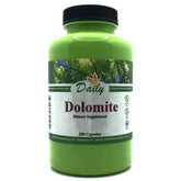 Daily Manufacturing Dolomite bottle front displaying clear label and product name for calcium and magnesium.