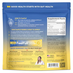 DAILYNOURI FeelFull being stirred into water for a smooth prebiotic drink
