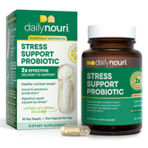 Daily Nouri Stress Probiotic bottle front for gut health and mood support