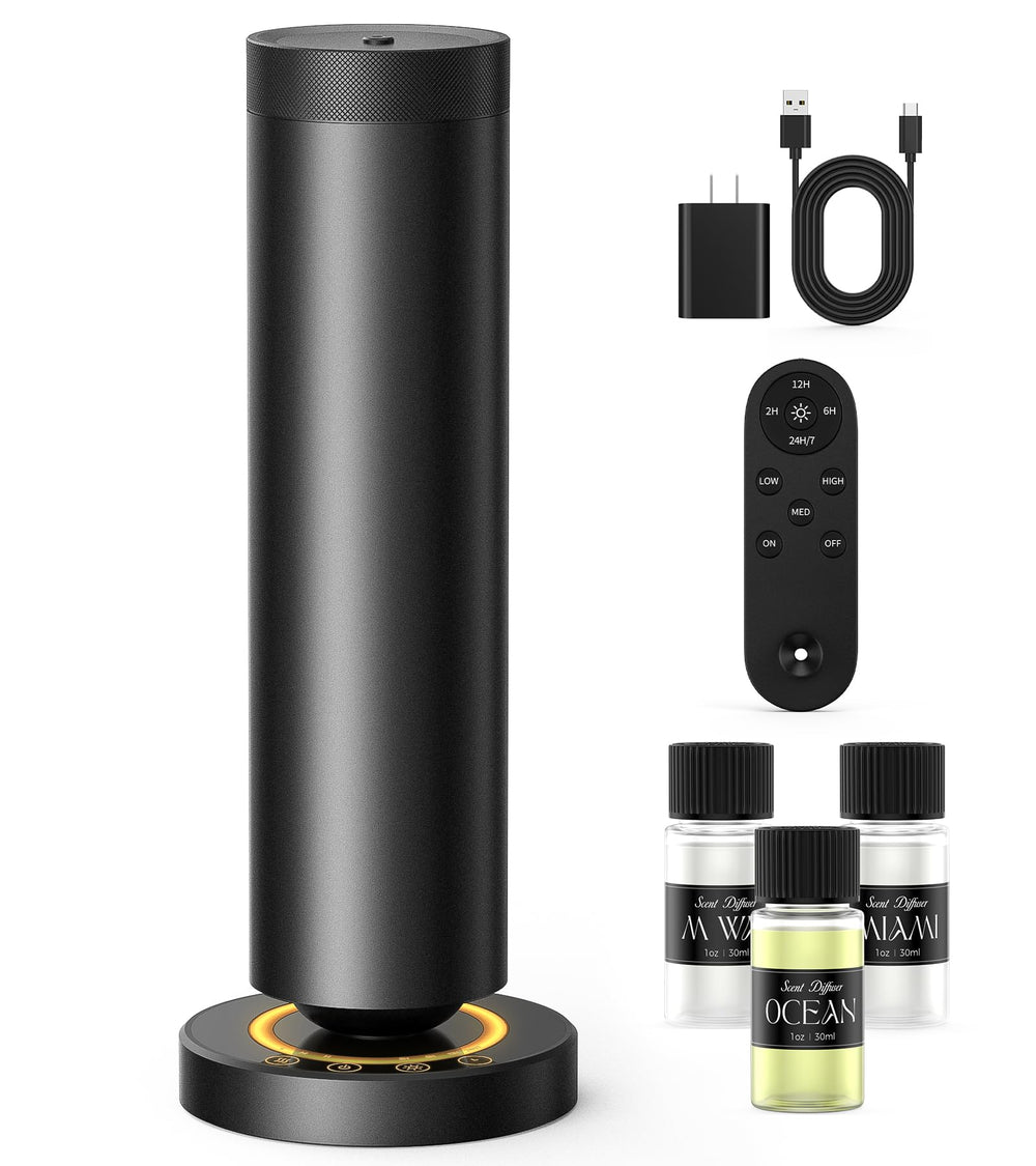 Dakomoda waterless diffuser base with a sleek living room design.