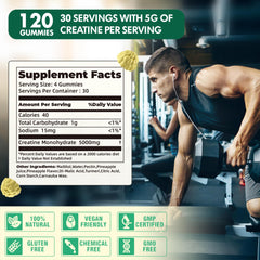 DANEW Pro Creatine Gummy on shelf highlighting vegan, sugar-free formula.